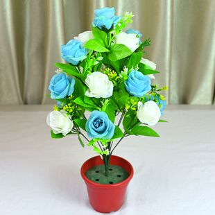 婷婷花艺2023年新款欧式仿真玫瑰18头石榴玫餐桌摆放室内装饰花束