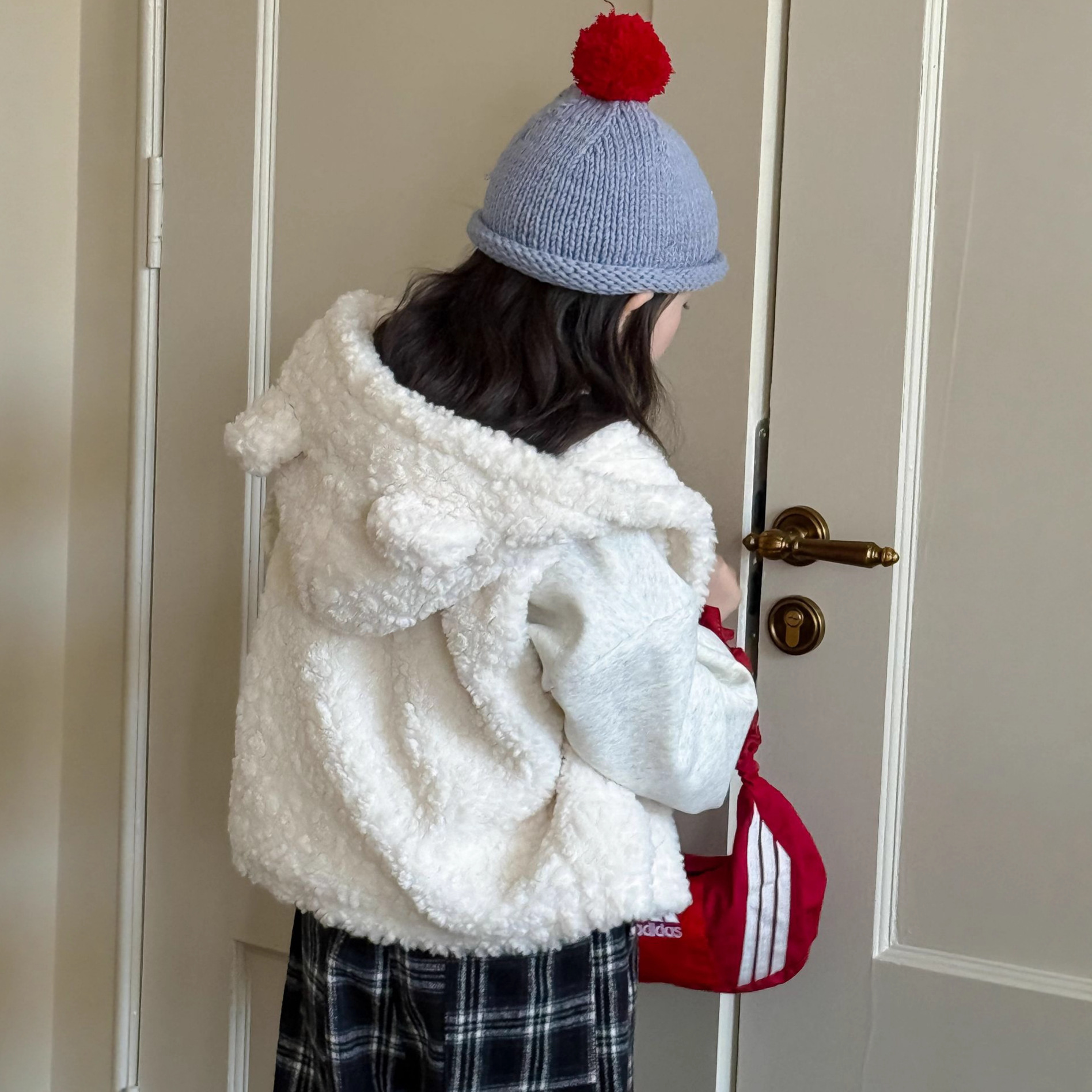 童马甲2025冬季新款女童立耳连帽毛毛衣背心可爱女宝保暖无袖外套