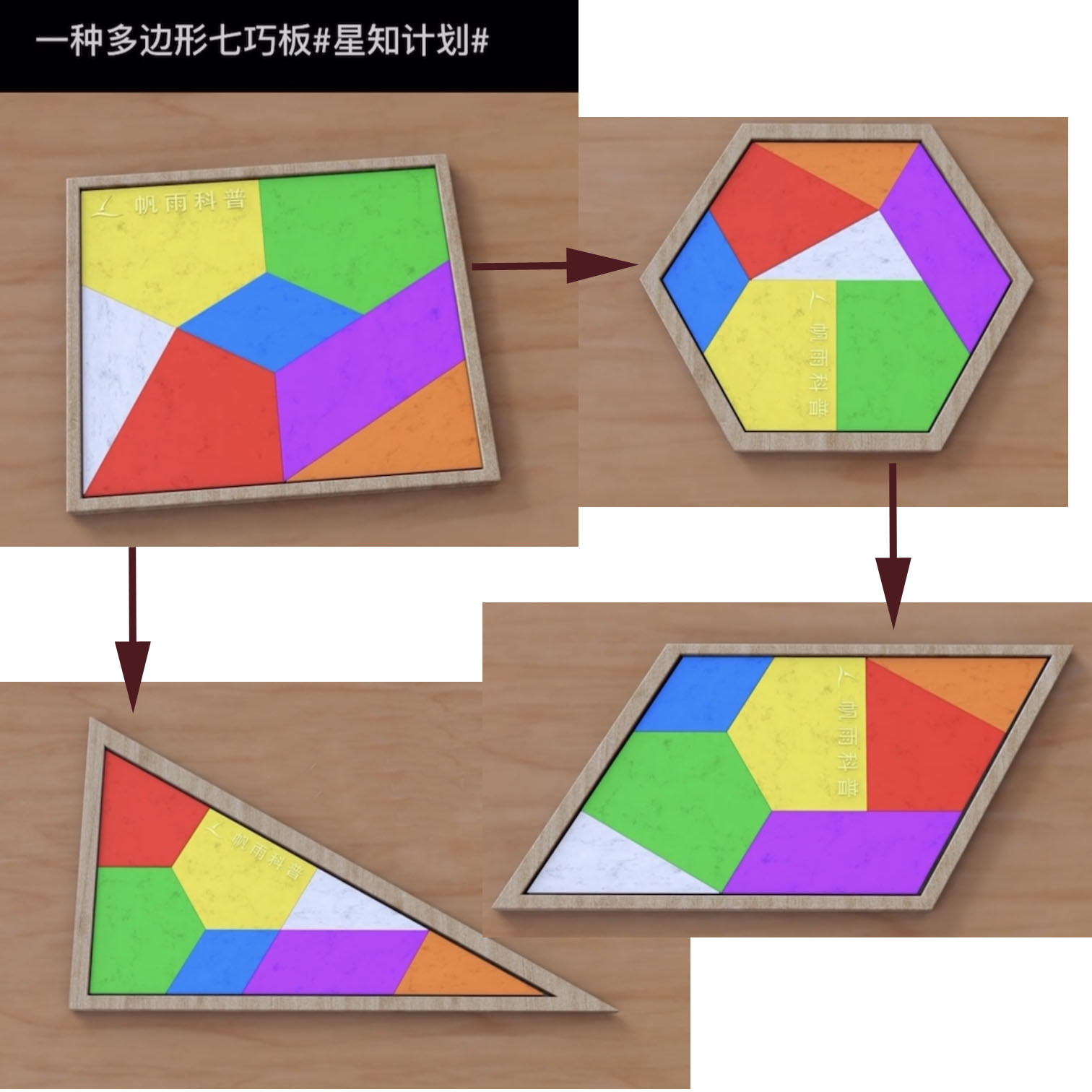 定制多边形七巧板 属性环 六边形五格拼板等毕业设计数学爱好者