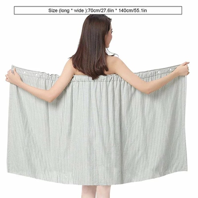 全棉女夏洗澡浴袍抹胸家用浴裙
