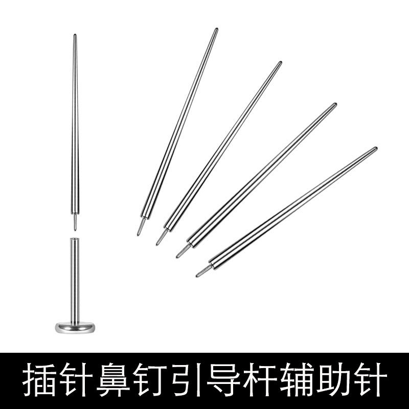 INSERT NEEDLE NOSE NAIL GUIDE ROD FLAT BOTTOM NOSE NAIL WEARING AIDS TITANIUM STEEL NEEDLE IS EASY TO CHANGE 0.8MM1.2MM MEN AND WOMEN