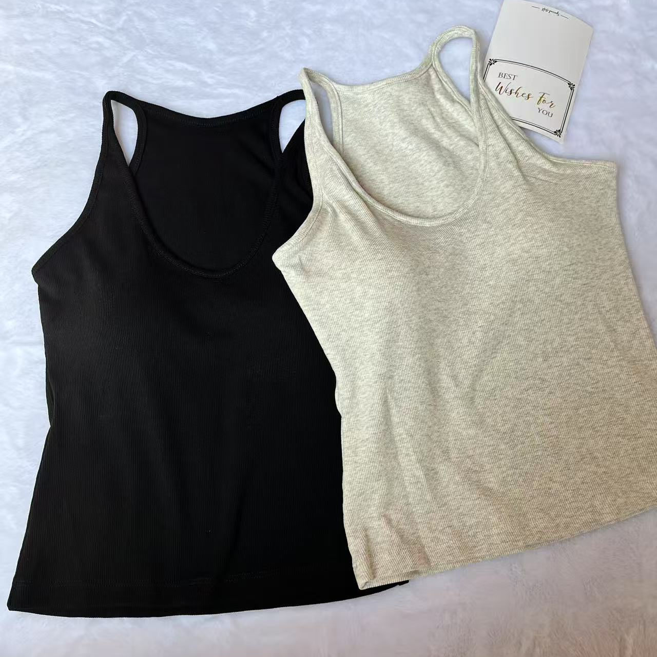 妃子纪2703工字型夏天带胸垫吊带美背背心女内搭修身外穿文胸内衣