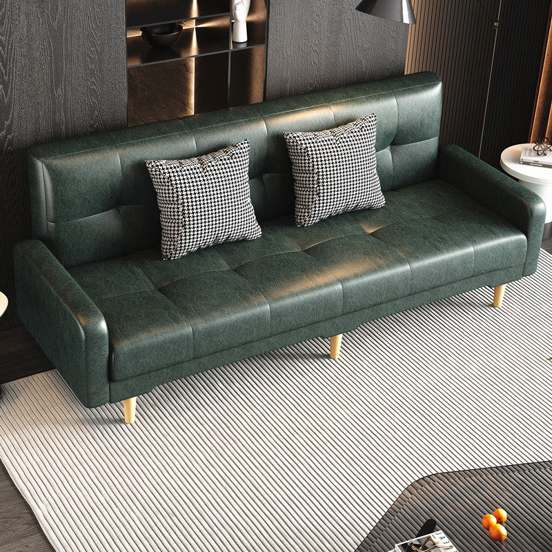 租房阳台pu皮沙发单人皮艺沙发折叠床两用客厅公寓民宿三人位双人