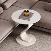 奶油风岩板边角几轻奢客厅沙发边角小圆桌创意S型酒店网红小茶几