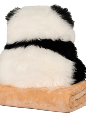 澳世家熊猫背影卡通两用抱枕被子