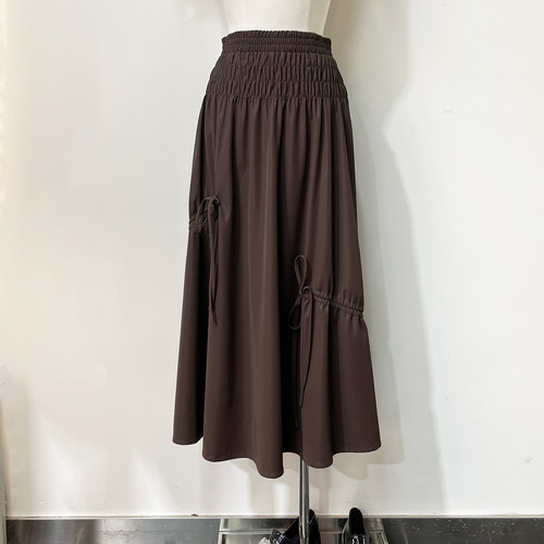 Time RoaD/汤米诺2025新款韩版小众设计感半身裙秋装高腰PU伞裙女