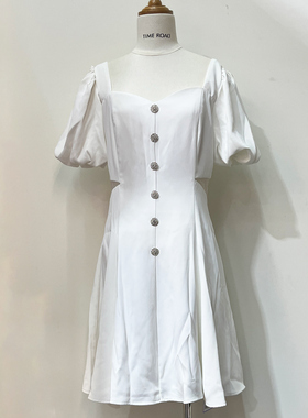 Time RoaD/汤米诺法式方领气质连衣裙女夏季高级感收腰显瘦长裙子