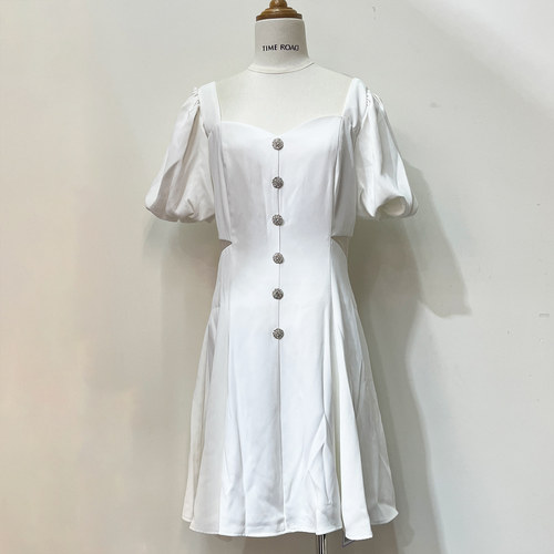 汤米诺法式方领气质连衣裙女