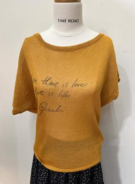 Time RoaD/汤米诺韩系字母薄款针织衫女2025夏季宽松防晒罩衫上衣