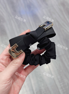 黑色蝴蝶结发绳女扎头发耐用橡皮筋发圈头绳高弹力不伤发发饰皮套