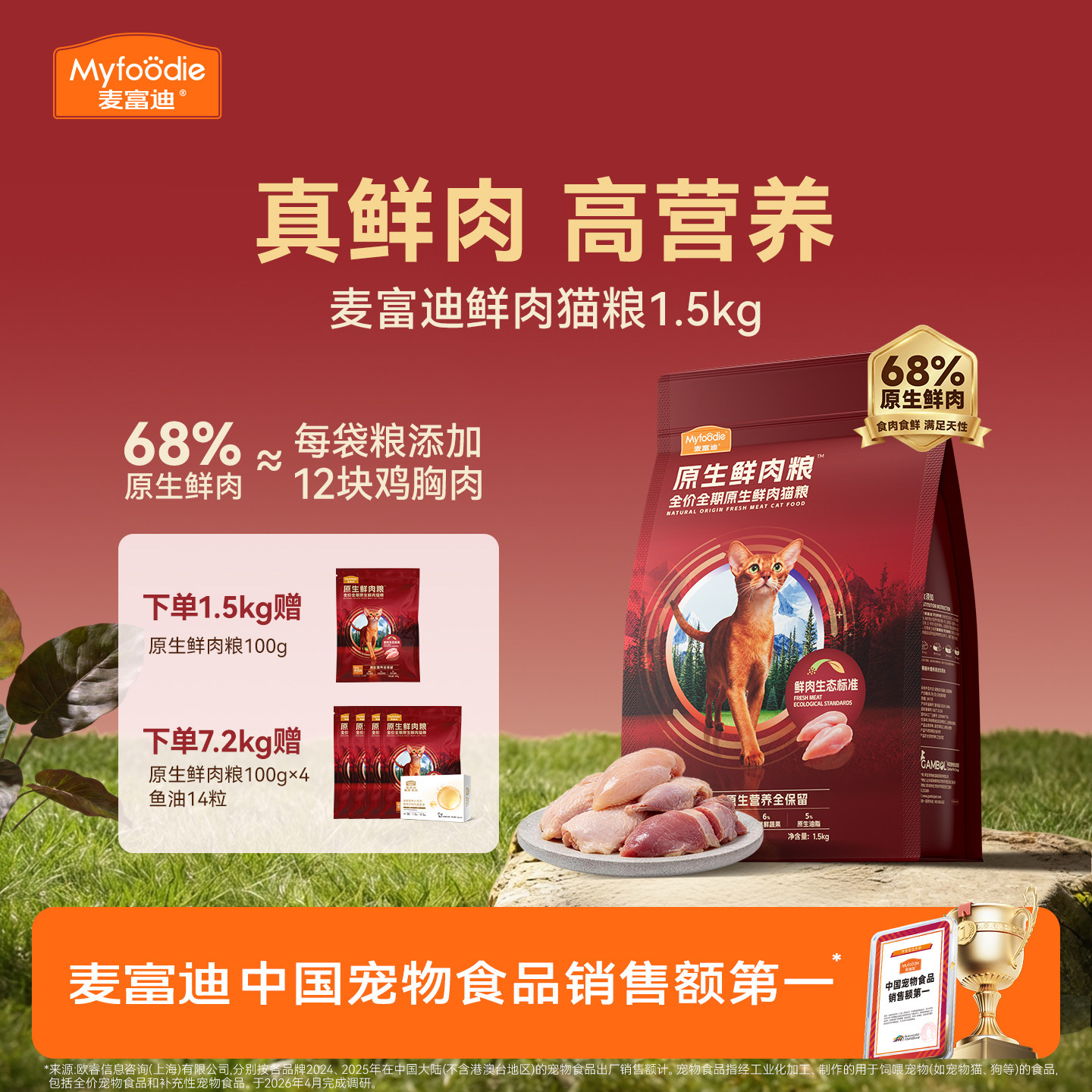 麦富迪猫粮全价原生鲜肉粮营养成猫幼猫通用猫粮1.5kg官方旗舰店图片