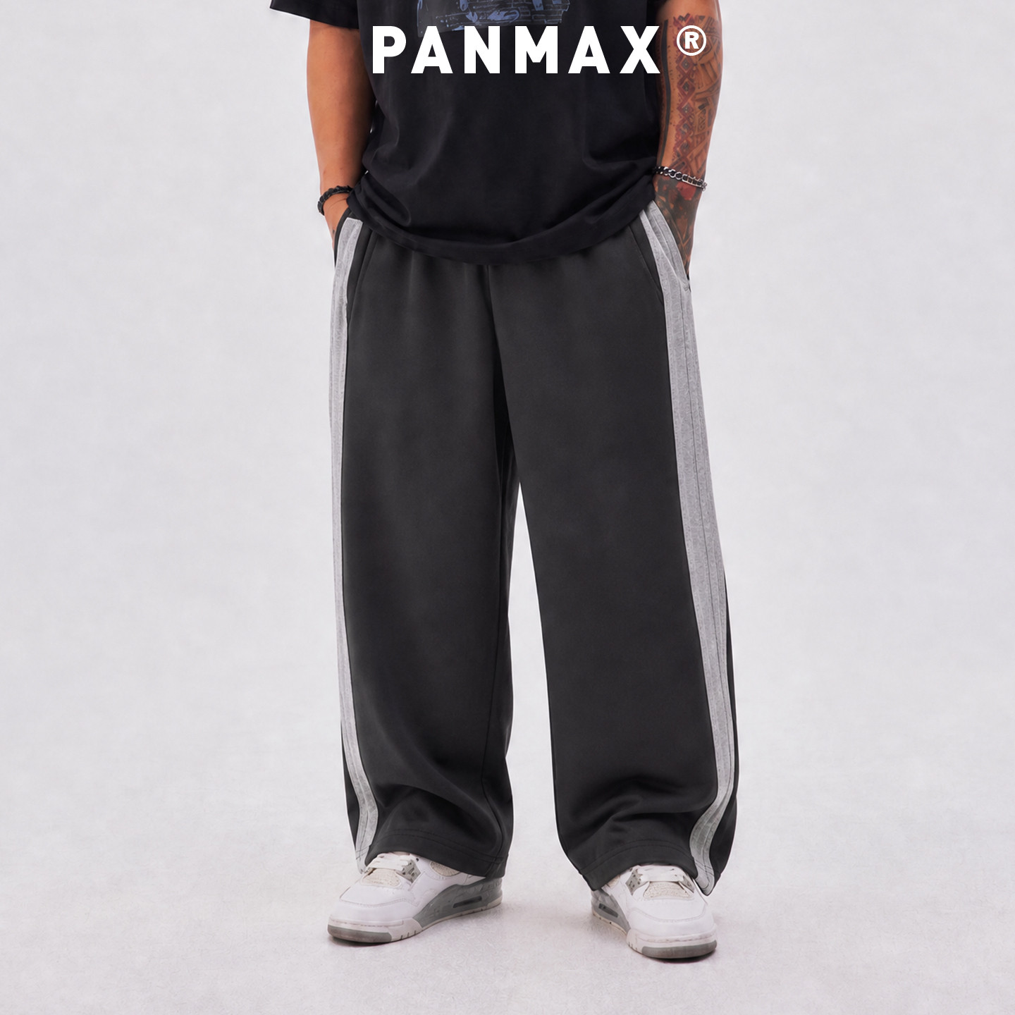 PANMAX潮牌大码秋冬舒适透气休闲卫裤松紧腰抽绳长裤百搭运动裤子
