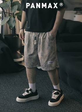 PANMAX潮牌大码男装夏季新款潮酷渐变休闲直筒五分裤短裤