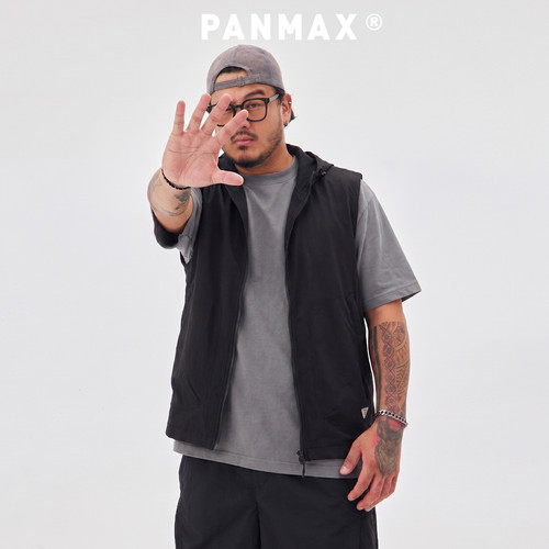 轻薄款连帽马甲PANMAX潮牌大码