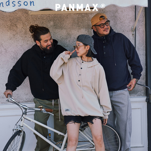 PANMAX潮牌大码男装秋冬男女同款休闲加大宽松潮牌卫衣连帽