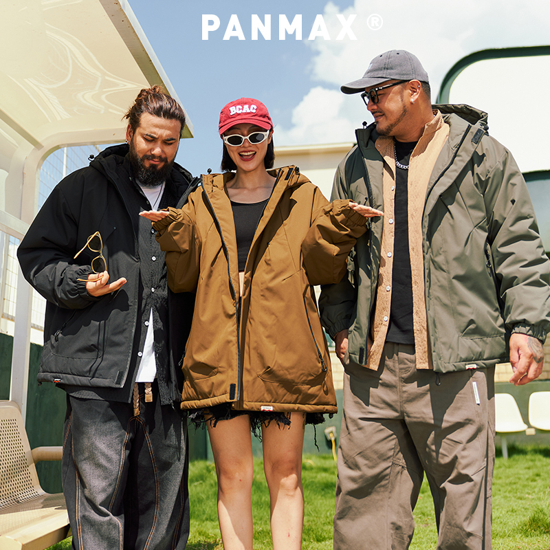 大码连帽夹棉棉服