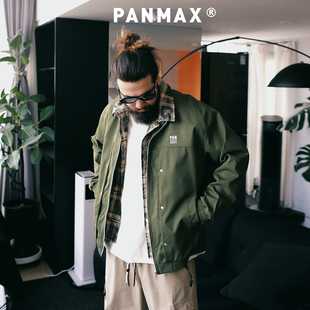 休闲假两件工装 时尚 夹克外套纯色翻领情侣上衣 男装 PANMAX潮牌大码