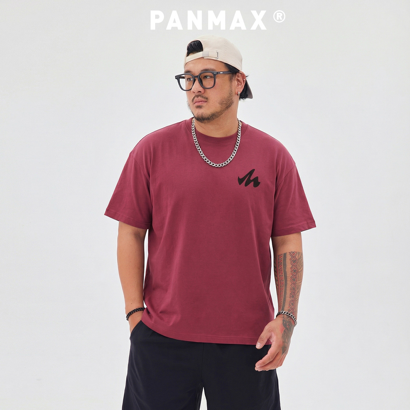 宽松字母短袖T恤PANMAX大码男