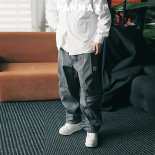 复古慵懒长裤 PANMAX潮牌大码 美式 2025秋冬加厚宽松束脚运动裤 男装