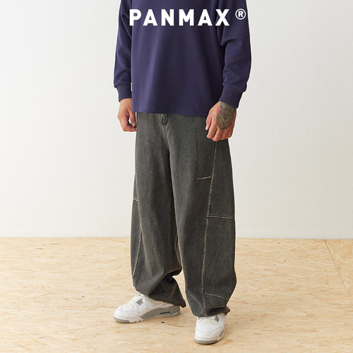 宽松弯刀牛仔裤PANMAX大码男士