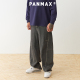 男装 男士 秋冬美式 长裤 宽松灰色 休闲弯刀牛仔裤 PANMAX潮牌大码