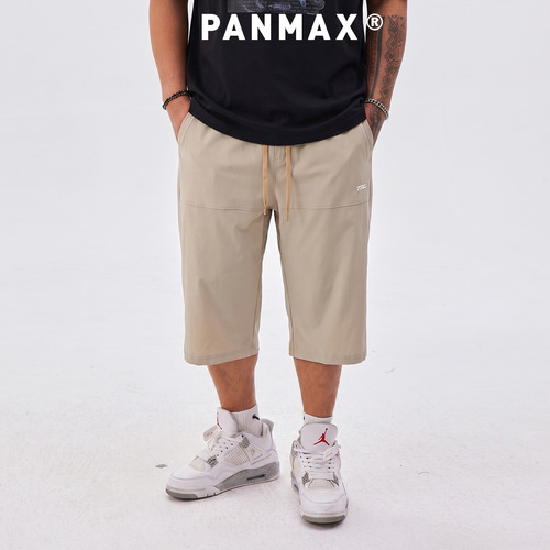 PANMAX大码男士七分裤弹力宽松休闲舒适户外透气夏季休闲裤短裤