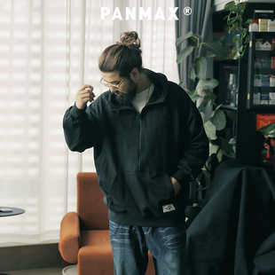 PANMAX潮牌大码男装重磅卫衣美式高街拉链连帽卫衣重磅外套男