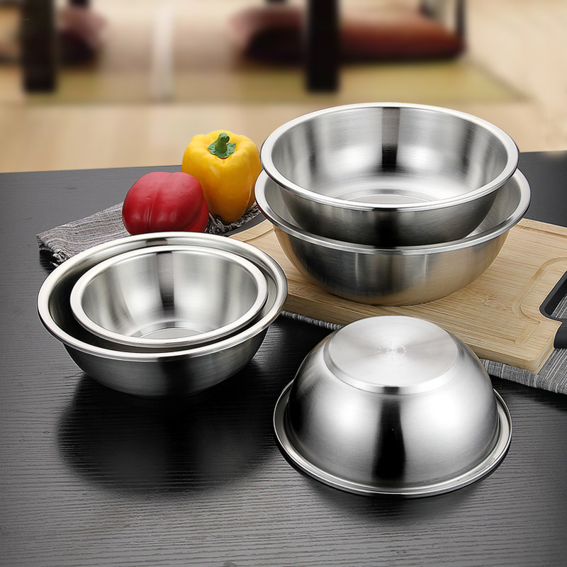 家用加厚汤盆圆形盛菜不锈钢盆