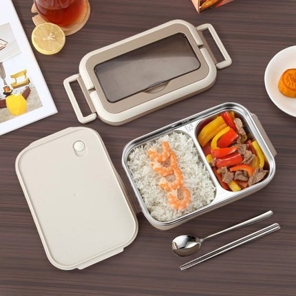 304不锈钢饭盒上班族日式保温学生食堂专用儿童分隔便携手提餐盒