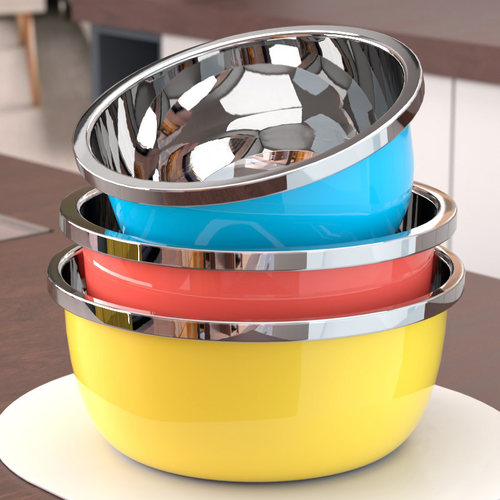 不锈钢和面彩色带盖厨房猪油盆子