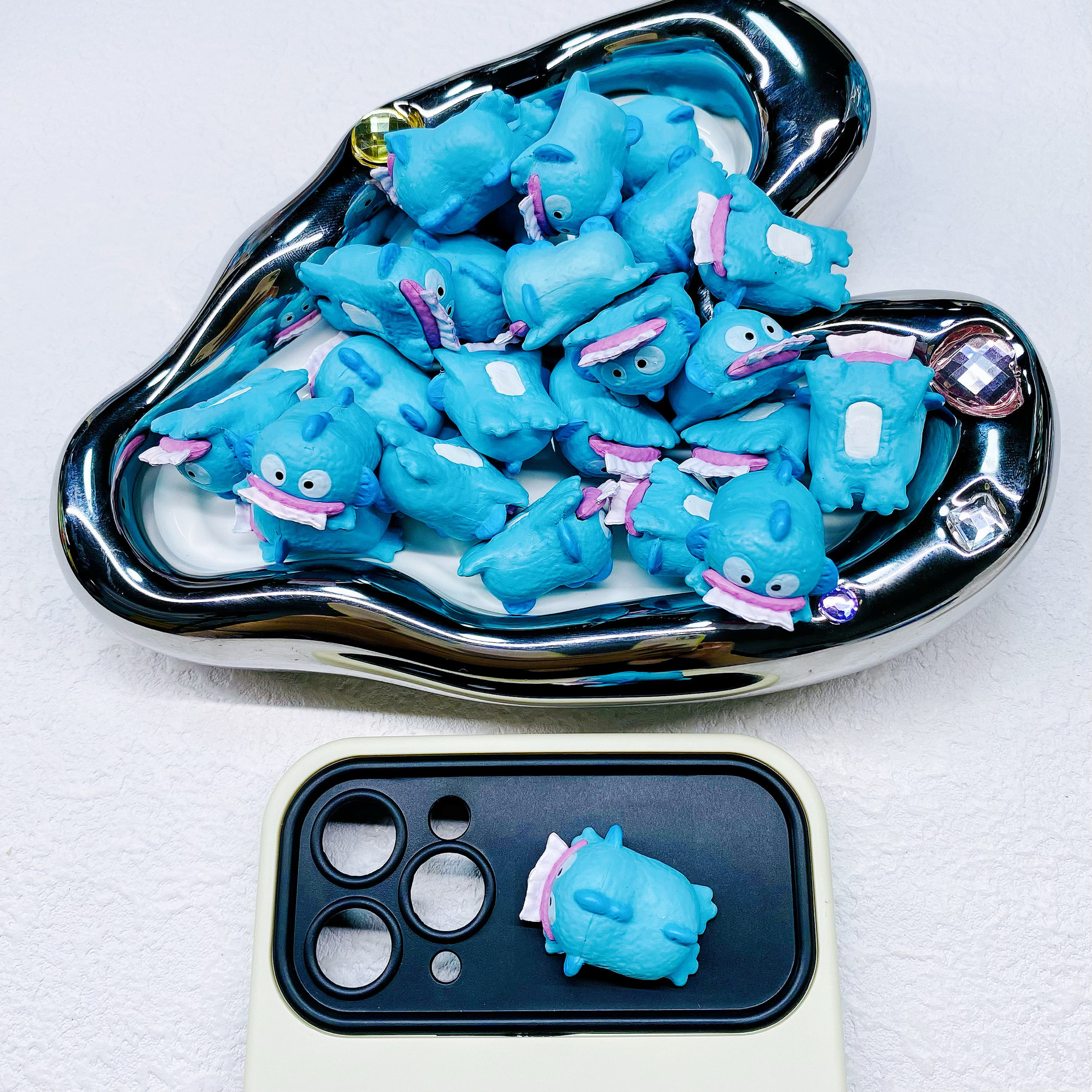 Rement食玩丑鱼汉顿的房间纸巾盒配件 手工奶油胶diy材料微缩摆件