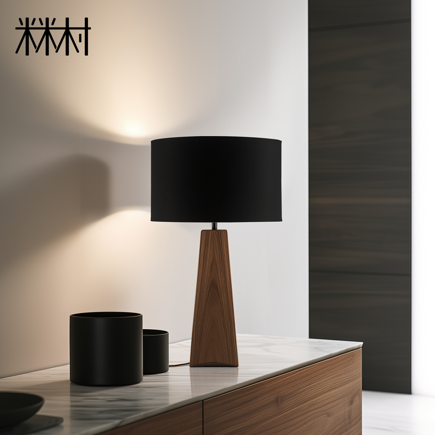 设计师款侘寂风极简实木台灯