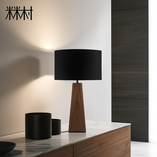 设计师款侘寂风极简实木台灯