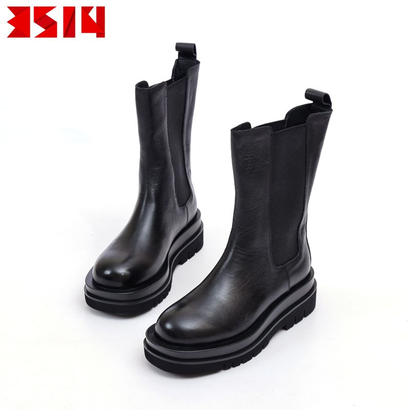 际华3514神行太保新烟管靴烟筒靴切尔西靴真皮增高舒适轻便透气