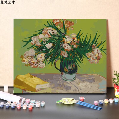 欧式复古蝴蝶兰花卉数字油画diy