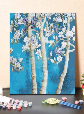 浪漫梧桐花数字油画diy