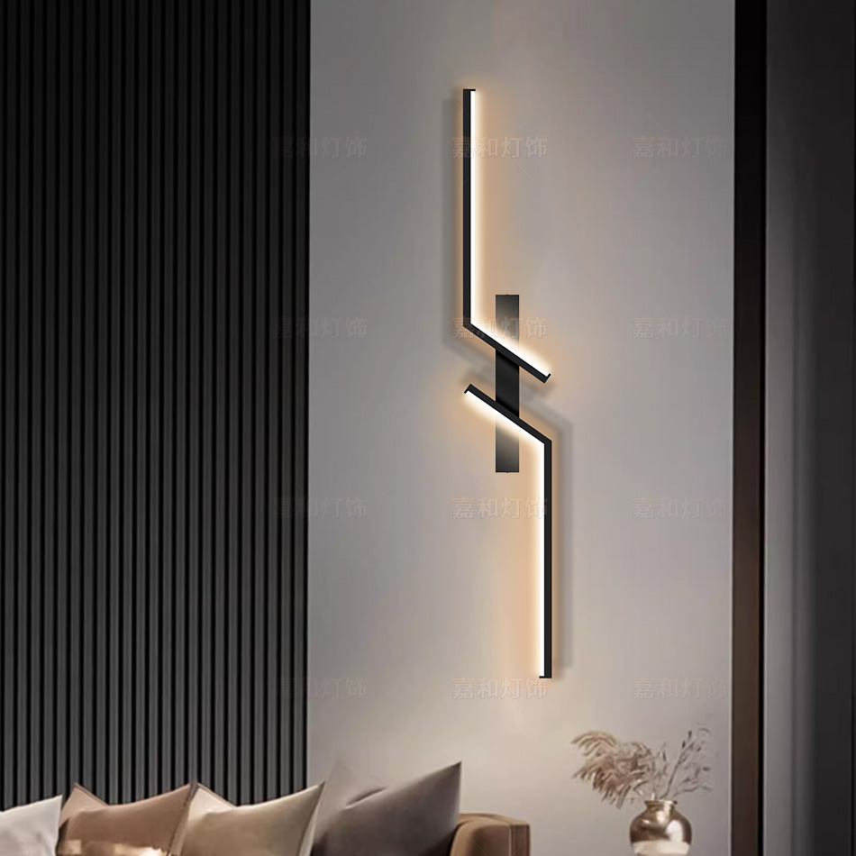 极简创意长条壁灯电视背景墙格栅现代客厅卧室装饰氛围灯具接线款