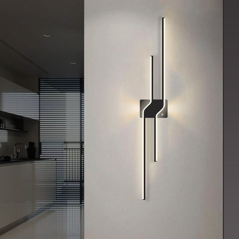 简约轻奢长条壁灯创意个性客厅格栅电视背景墙床头带开关装饰灯