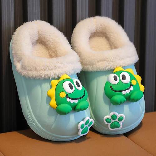 【历史低价】儿童家居棉拖鞋防水男童秋冬季室内外防滑加绒保暖鞋