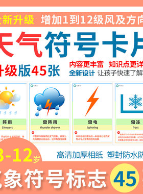 气象天气符号卡片气候预报季节认知幼儿园教具自闭症儿童训练玩具