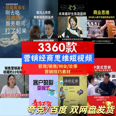商业思维知识营销素材职场销售技巧剪辑抖音快手热门励志短视频