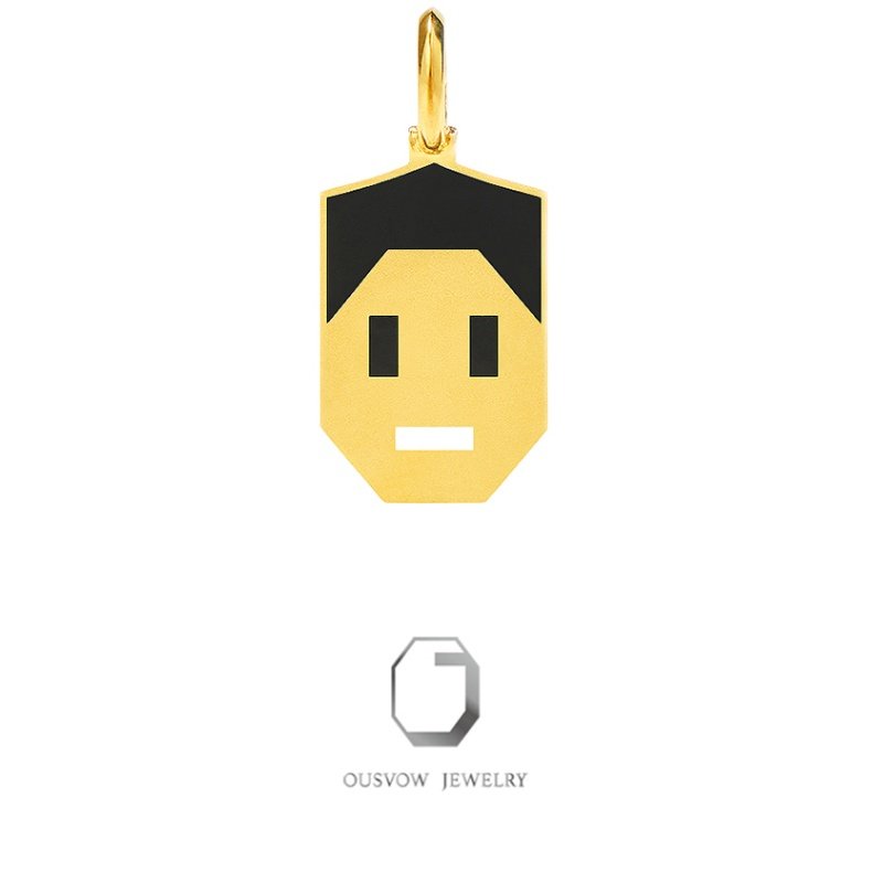 冰滴珠宝 OUSVOW JEWELRY CITY系列18k金珐琅 ‘Man’男人吊坠