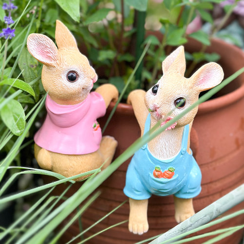 树脂摆件兔子花盆挂件不易褪色