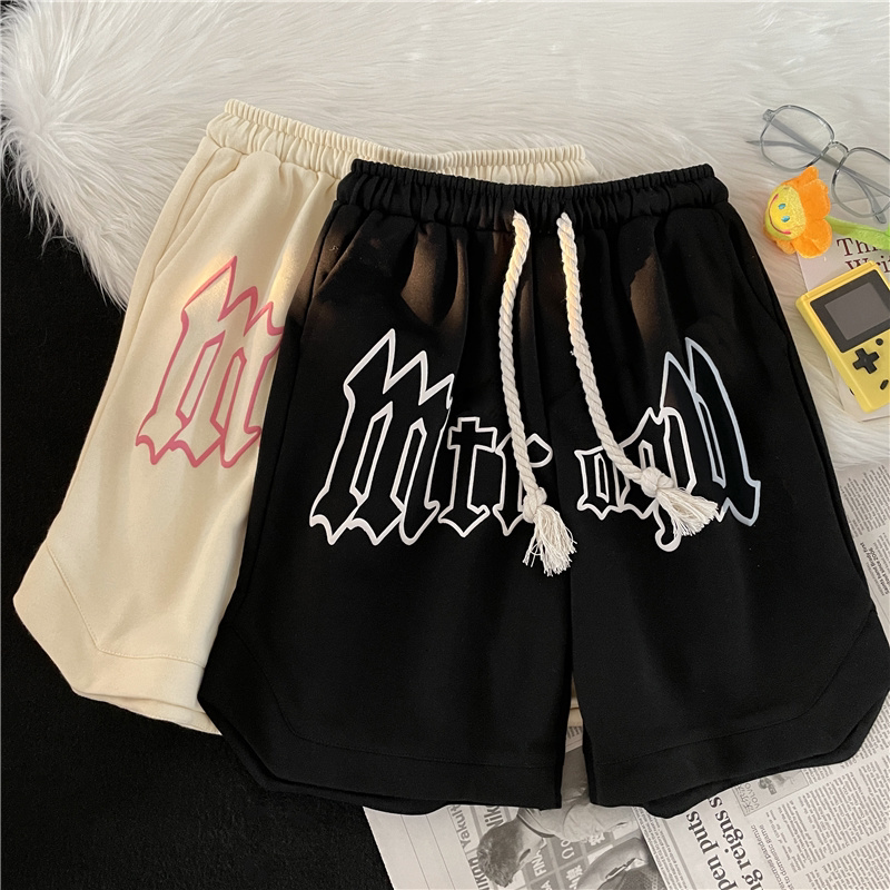 发泡短裤美式篮球运动男夏季欧美五分裤潮牌ins宽松直筒休闲裤子