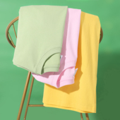 纯棉纯色短袖 小白家 圆领T恤女男运动白T闺蜜班服团建活动定制