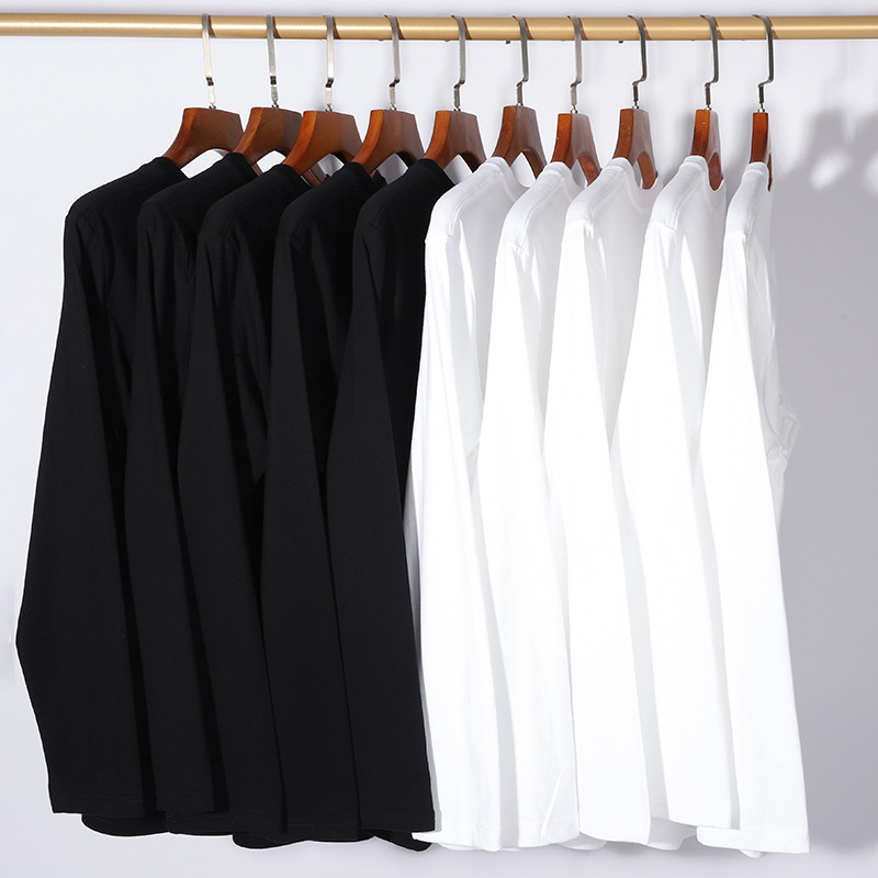 小白家250g长袖t恤重磅纯棉