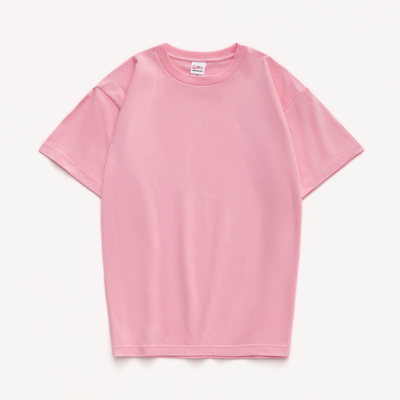 【小白家】粉色厚实圆领t恤短袖