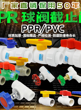PPR双活接钢芯球阀双活接全塑球阀暗阀阀门4分20 25水管管件配件