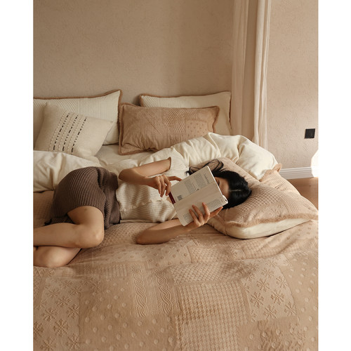 十二月凛冬将至/Cream秋冬奶油绞花牛奶绒床单四件套保暖床笠被套