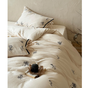 niente小法式 far 松弛感双层纱全棉床单四件套 dolce 伯德尔小姐